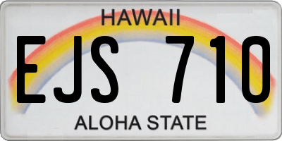 HI license plate EJS710