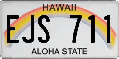 HI license plate EJS711