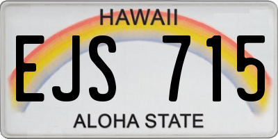 HI license plate EJS715