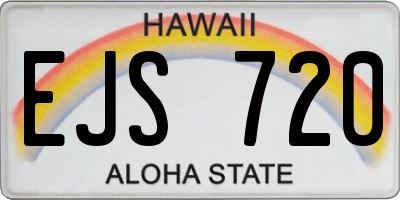 HI license plate EJS720