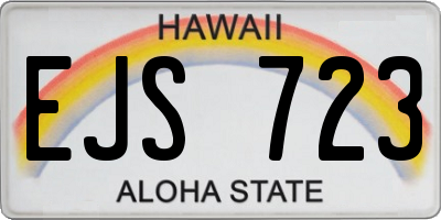HI license plate EJS723