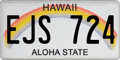 HI license plate EJS724