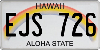 HI license plate EJS726