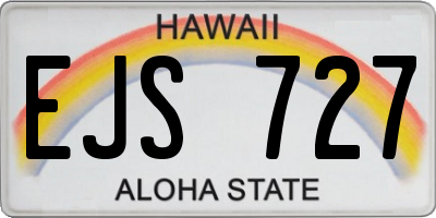 HI license plate EJS727