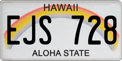 HI license plate EJS728