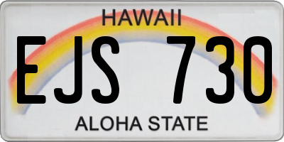 HI license plate EJS730