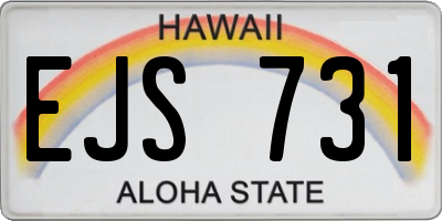 HI license plate EJS731