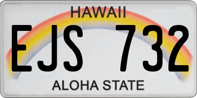 HI license plate EJS732