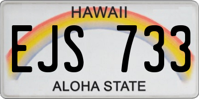 HI license plate EJS733