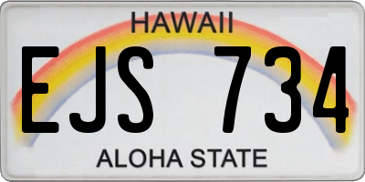 HI license plate EJS734
