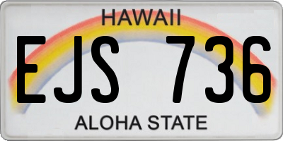 HI license plate EJS736