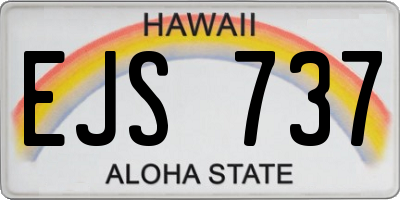 HI license plate EJS737