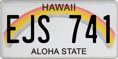 HI license plate EJS741