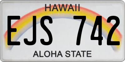 HI license plate EJS742