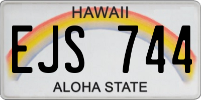 HI license plate EJS744