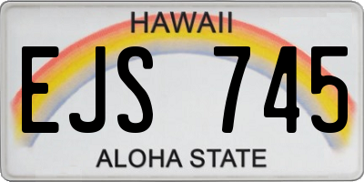 HI license plate EJS745