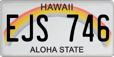 HI license plate EJS746