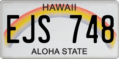 HI license plate EJS748