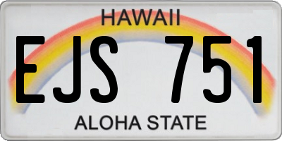 HI license plate EJS751