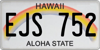 HI license plate EJS752