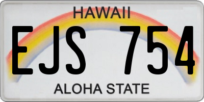 HI license plate EJS754