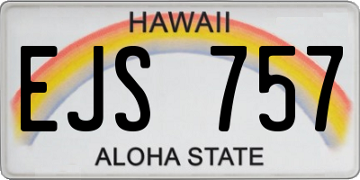 HI license plate EJS757