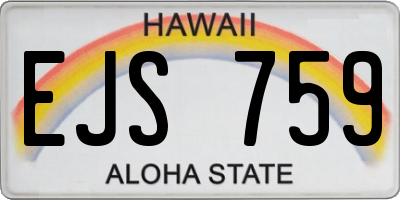 HI license plate EJS759