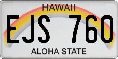 HI license plate EJS760