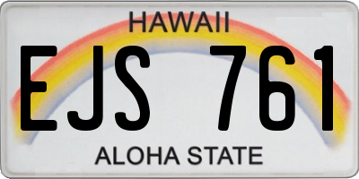 HI license plate EJS761