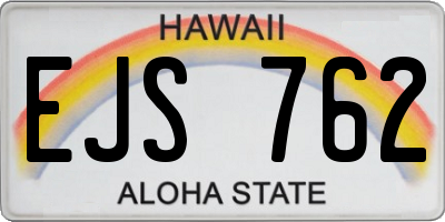 HI license plate EJS762