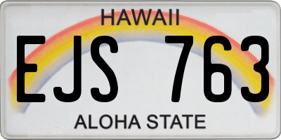 HI license plate EJS763