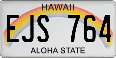 HI license plate EJS764
