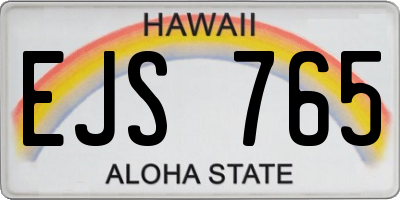 HI license plate EJS765