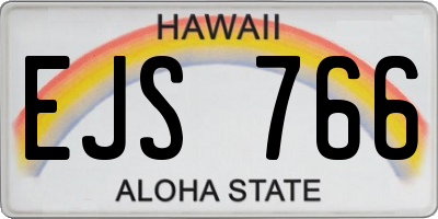 HI license plate EJS766