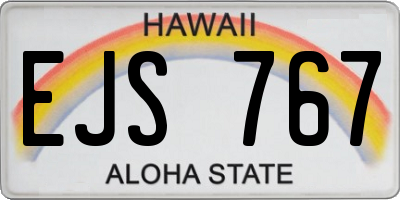 HI license plate EJS767
