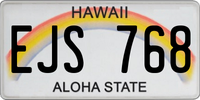 HI license plate EJS768