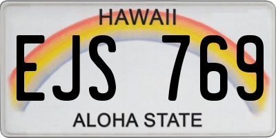 HI license plate EJS769