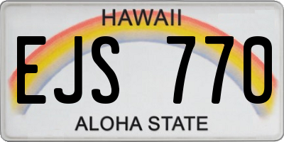 HI license plate EJS770