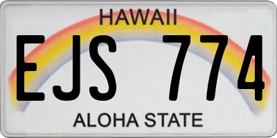 HI license plate EJS774