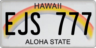 HI license plate EJS777