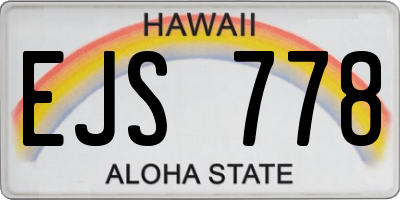 HI license plate EJS778