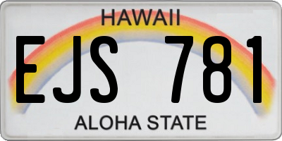 HI license plate EJS781