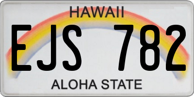 HI license plate EJS782
