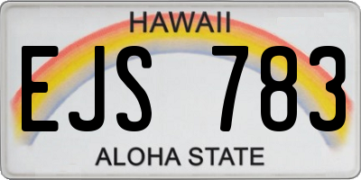 HI license plate EJS783