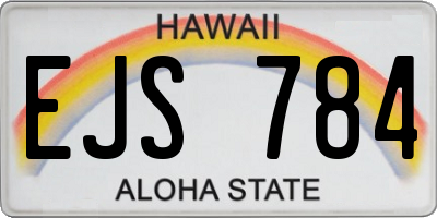 HI license plate EJS784