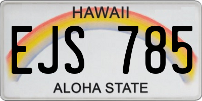 HI license plate EJS785