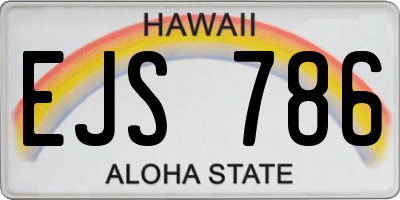 HI license plate EJS786