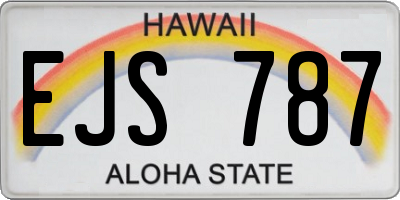 HI license plate EJS787