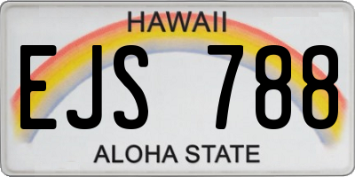 HI license plate EJS788