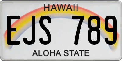 HI license plate EJS789